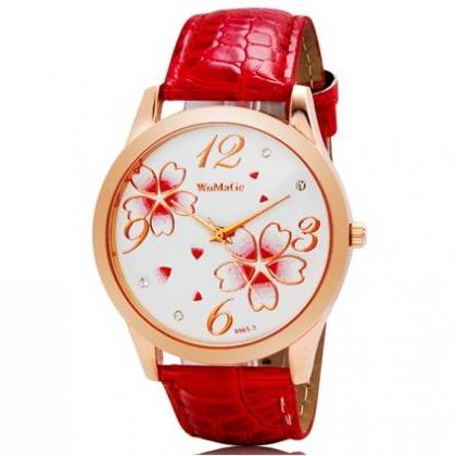 Womage 9965-3 Women Analog Watch With Faux Leather..