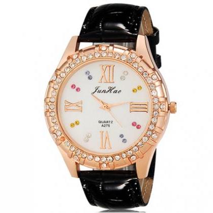 Junhao A275 Women Crystal Decorated Analog Watch..