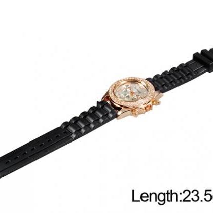 Womage 1086 Crystal Decorated Women Analog Watch..