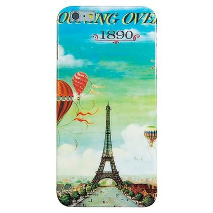 -air Balloon And Tower Pattern Tpu Case For Iphone..