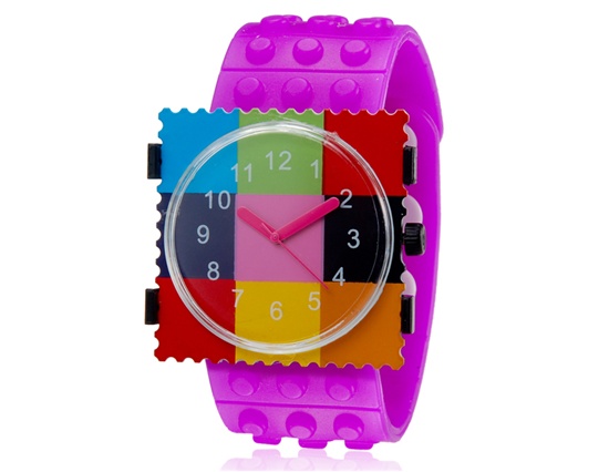 Postage Stamp Design Dial Unisex Analog Watch With Silicone Strap M.