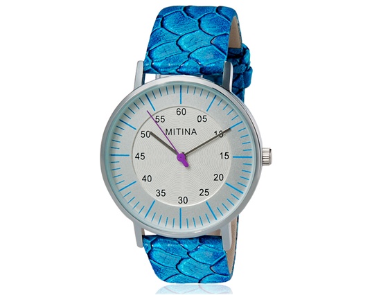 Mitina 145 Fashionable Women Analog Watch With Faux Leather Strap (blue) M.
