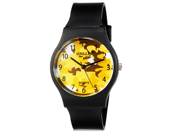 Willis For Mini 6018 Water Resistant Student Analog Quartz Wrist Watch (yellow)