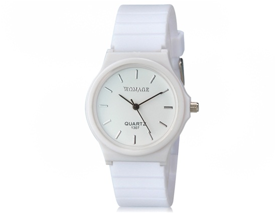 Womage 1307 Kid Women Analog Quartz Wrist Watch (white)