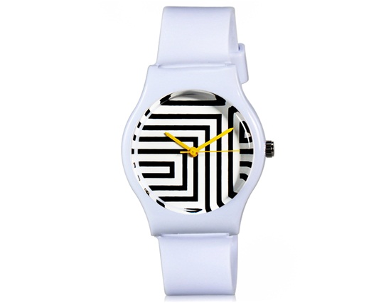 Willis For Mini Women Fashionable Zebra Pattern Analog Wrist Watch (white)