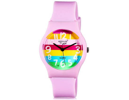 Willis For Mini Student Kid Analog Quartz Wrist Watch (pink)