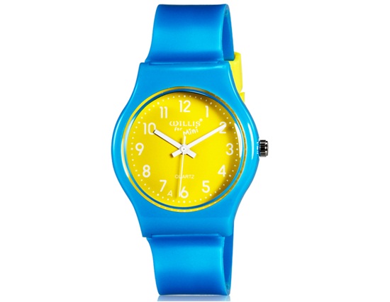 Willis For Mini Fashionable Student Kid Candy Color Analog Quartz Wrist Watch (blue)