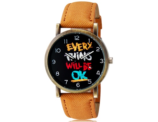 Womage 1128 Women Student Fashionable Analog Wrist Watch (brown)