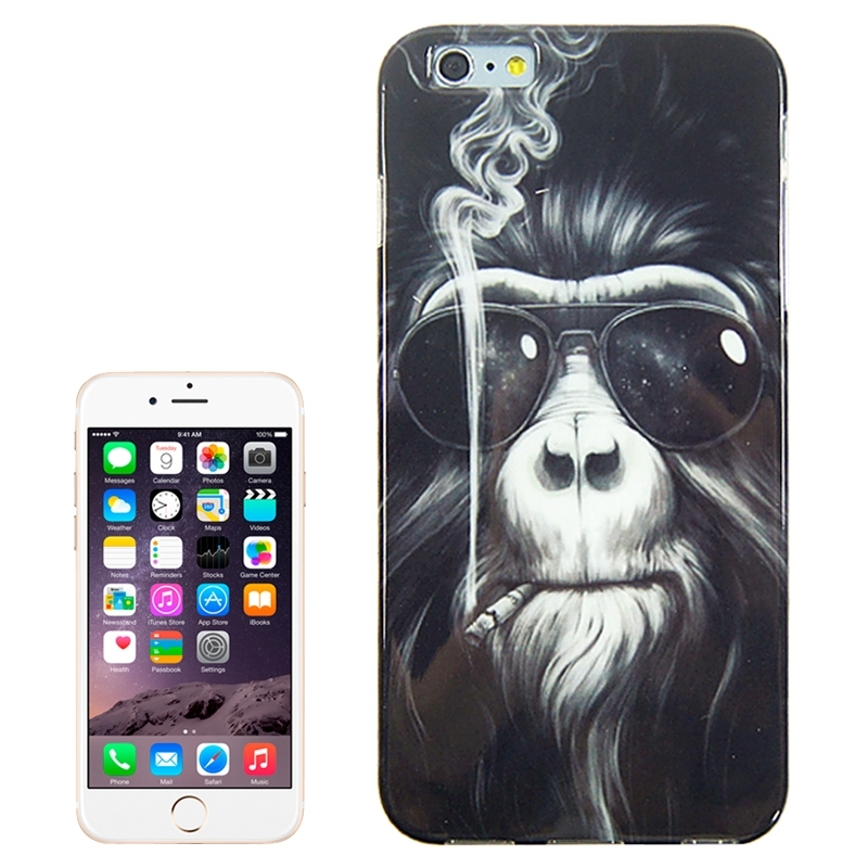 Smoking Gorilla Pattern Tpu Case For Iphone 6 Plus & 6s Plus