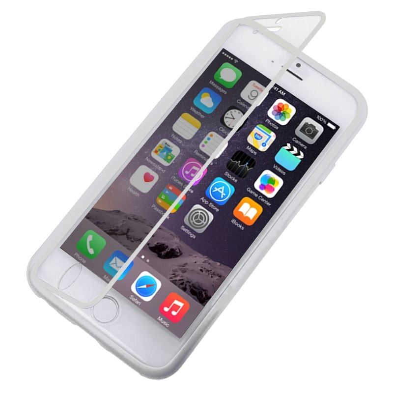 Horizontal Flip Touch Screen Frosted Tpu Protection Case For Iphone 6 Plus & 6s Plus(transparent)