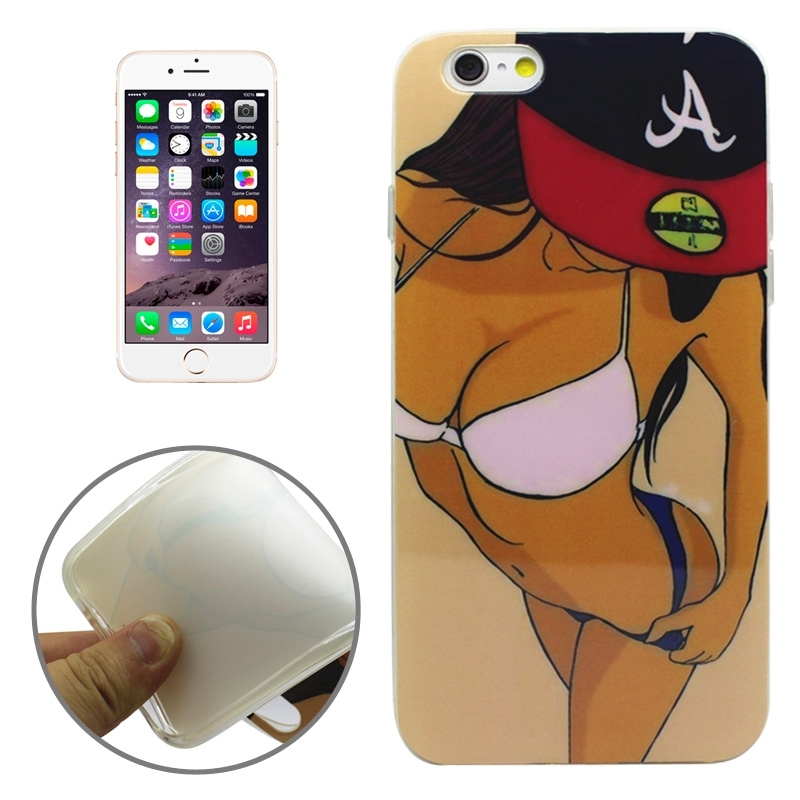Sexy Girl Pattern Transparent Frame Tpu Case For Iphone 6 Plus & 6s Plus